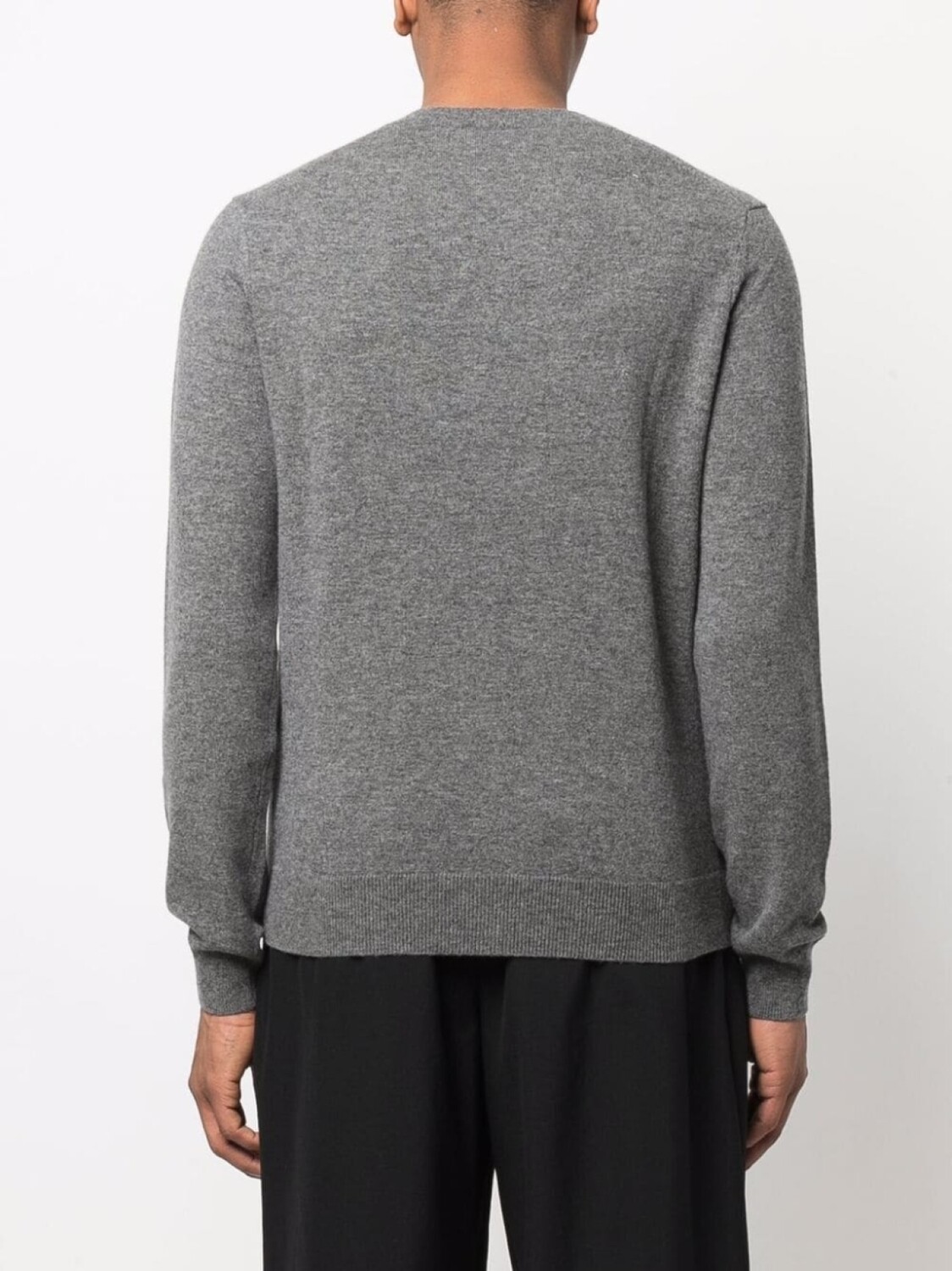 Comme Des Garçons Shirt джемпер тонкой вязки с V-образным вырезом, серый — фото 4