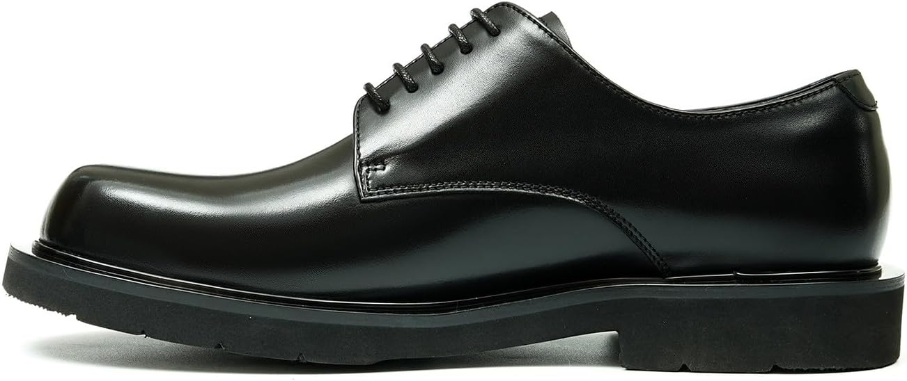 Мужские туфли Santimon Oxfords, формальные дерби, из натуральной кожи, с гладким носком, современные модельные туфли для костюма, модные, легкие, для выпускного, свадьбы, смокинга, бизнеса и повседневной носки, удобные, черный — фото 3