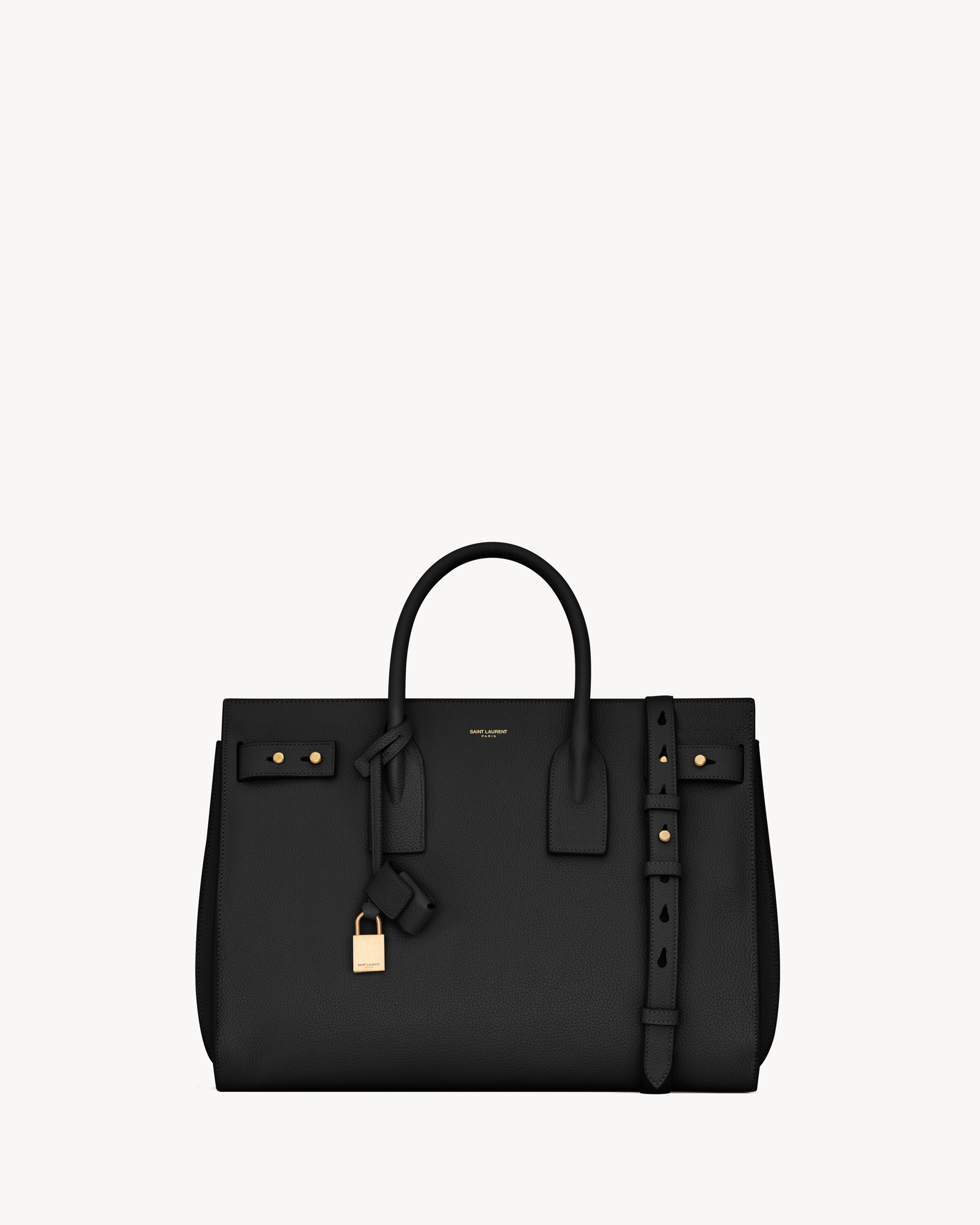 SAC DE JOUR из мягкой зернистой кожи - средний размер SAINT LAURENT, черный