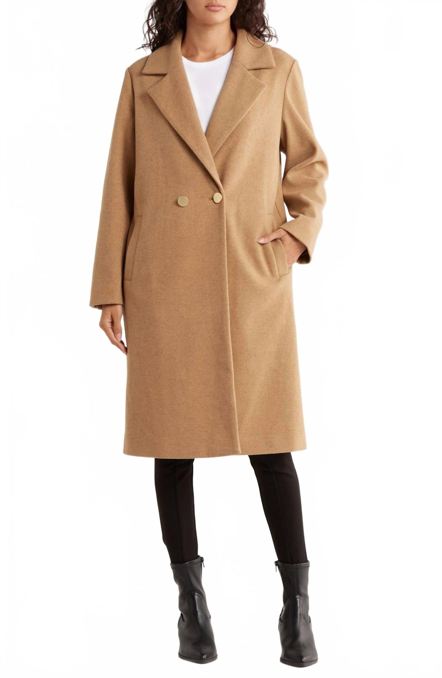 

Area Stars Двубортное пальто Belinda верблюжьего цвета