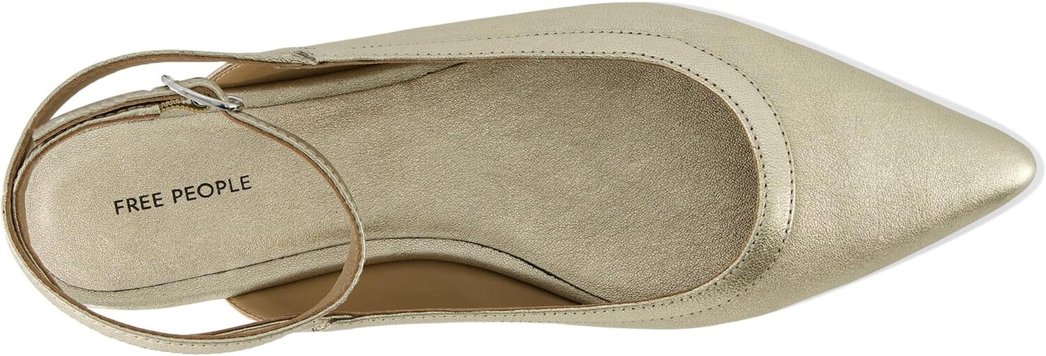 Туфли на плоской подошве Free People Jules Point Wrap Flats, золотой — фото 2