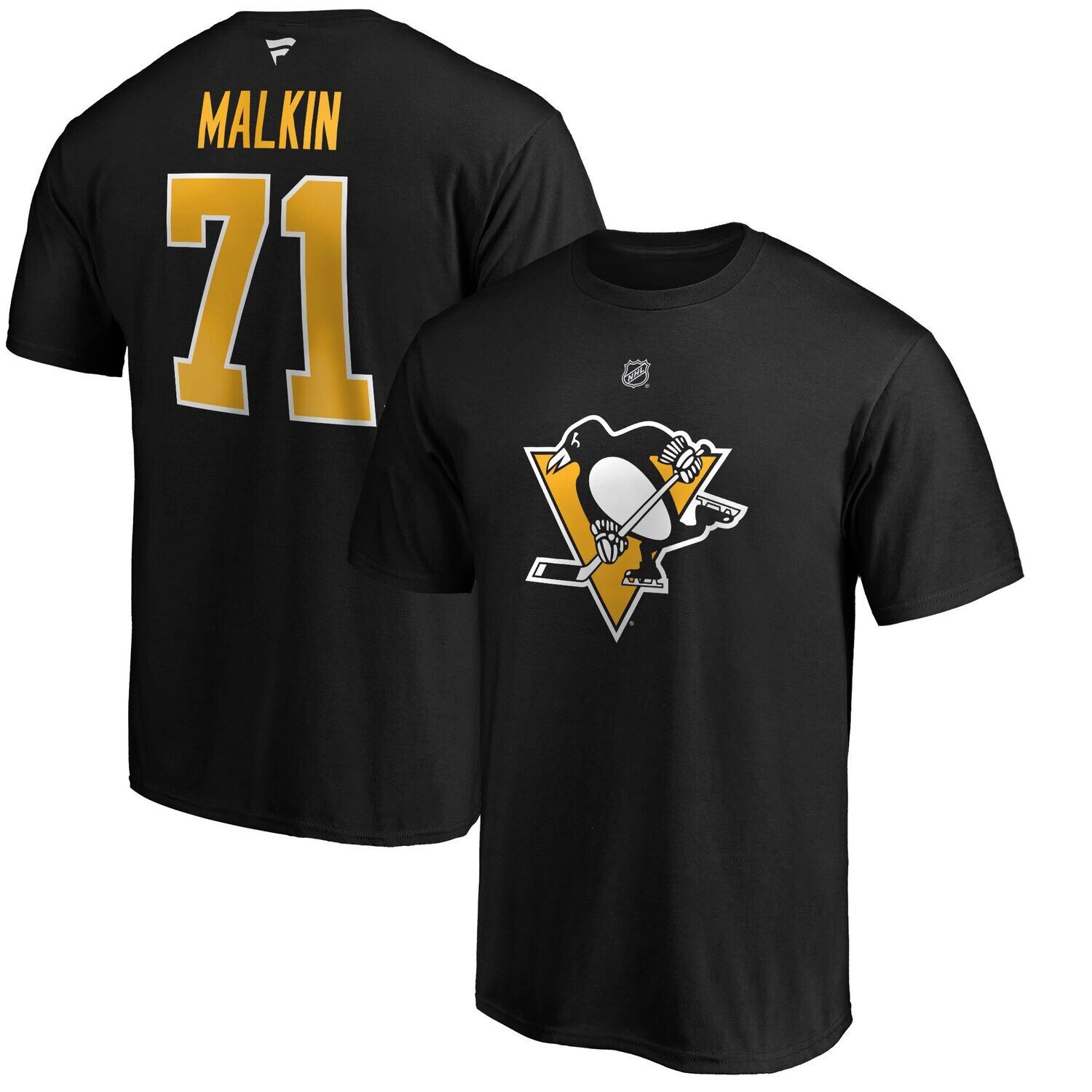 Мужская черная футболка с логотипом Evgeni Malkin Team Pittsburgh Penguins с аутентичным именем и номером Stack Fanatics — фото 4
