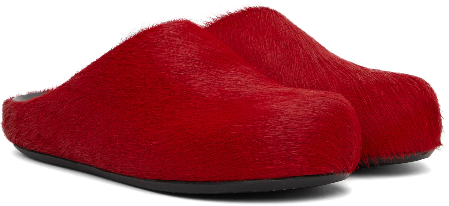 Сабо Fussbett Loafers Slip-on Marni, красный — фото 4