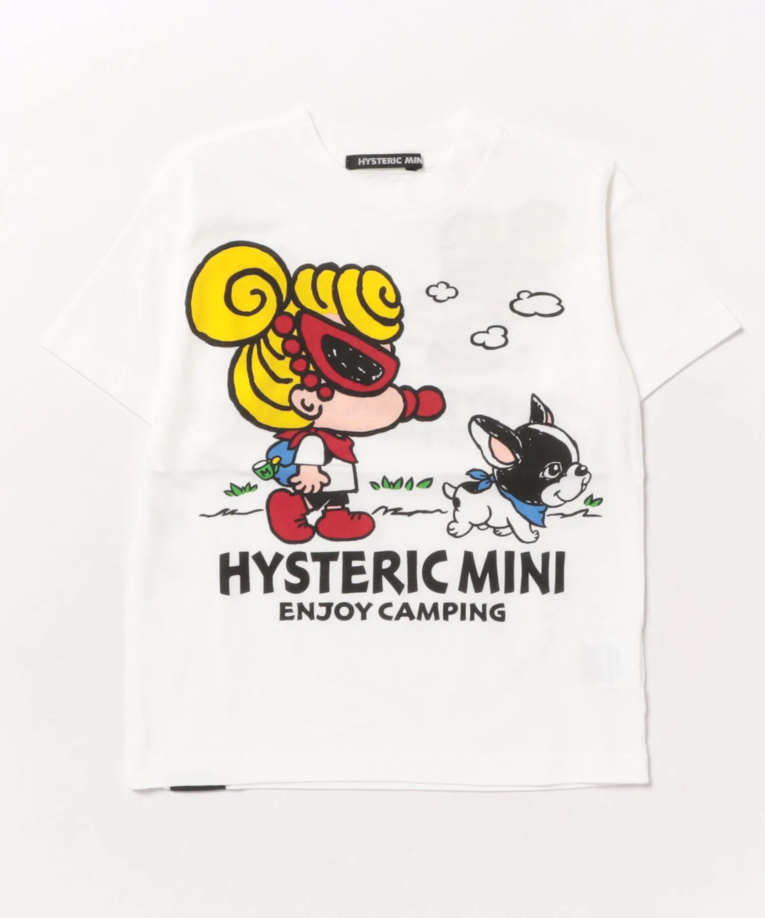 Детская футболка CAMP WITH MINI&J с принтом HYSTERIC MINI белая