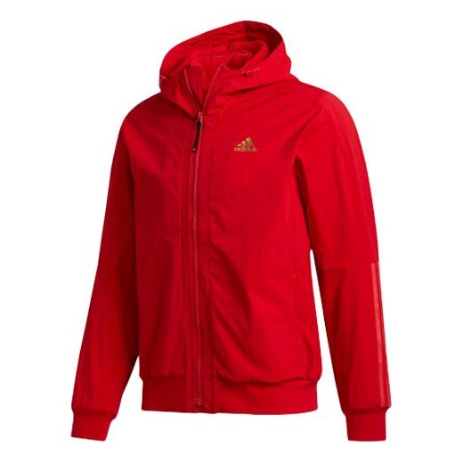 

Куртка adidas CNY TT Casual Sports Hooded Jacket Red, красный