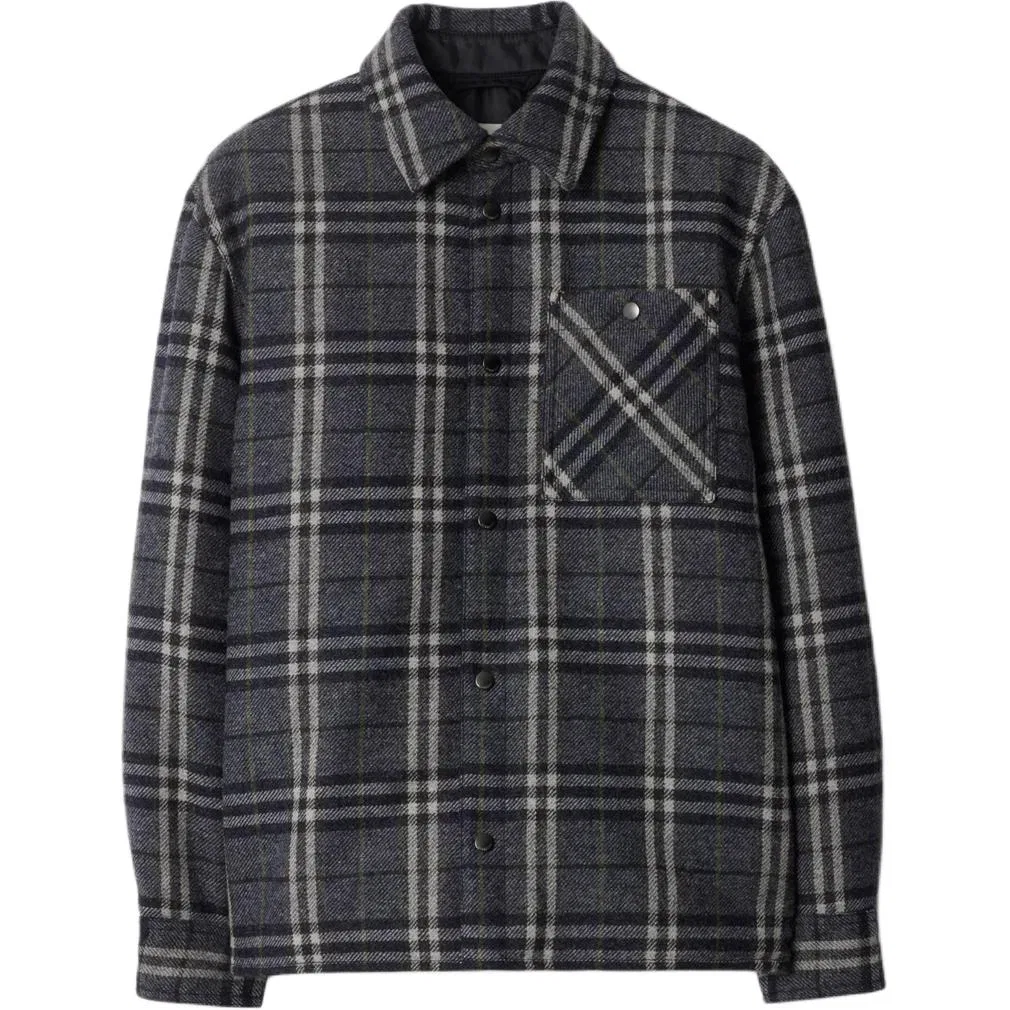Пуховик Burberry Checked Press-Stud Indigo