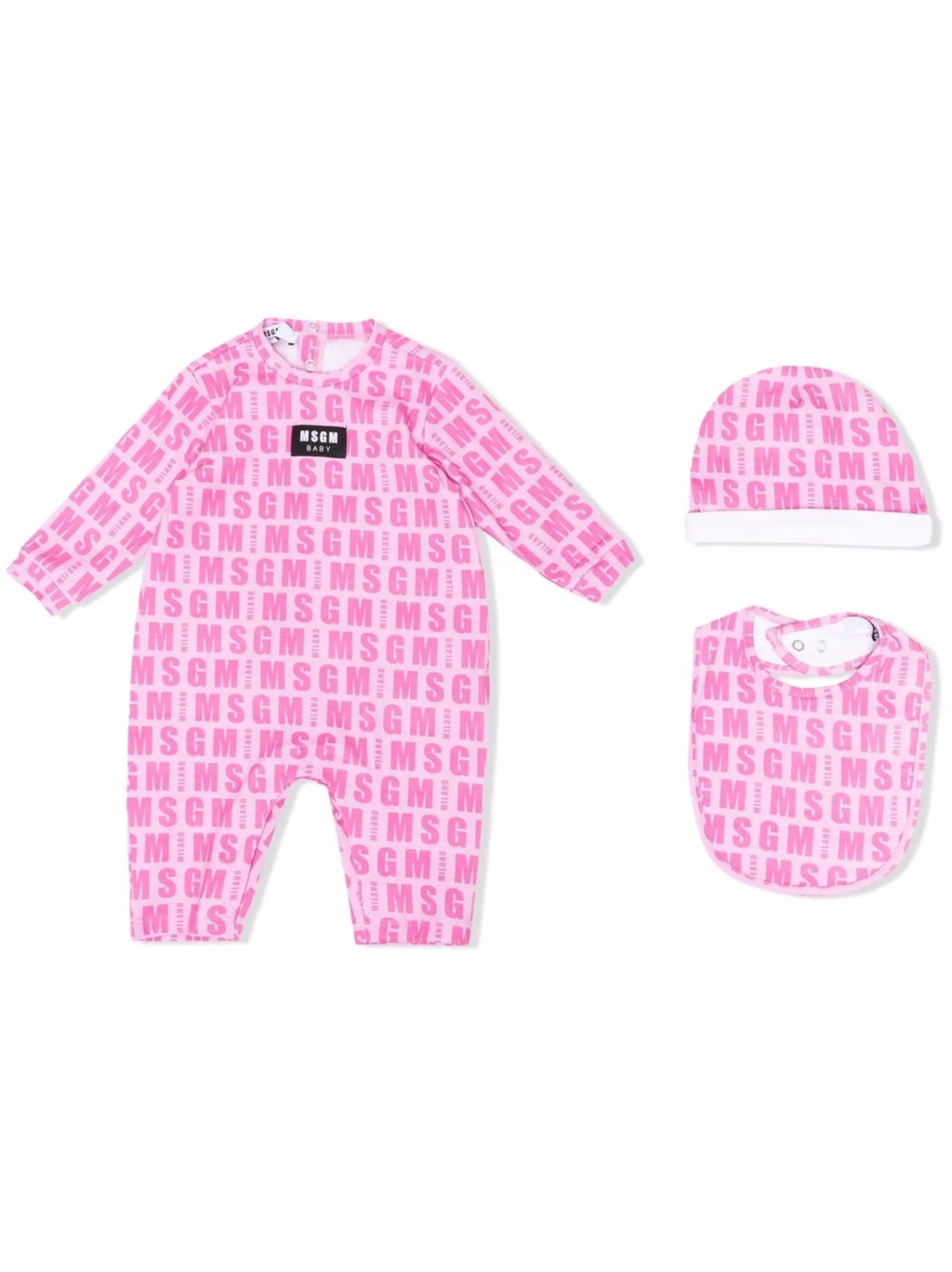 

Ромпер с длинными рукавами и логотипом Msgm Kids, розовый