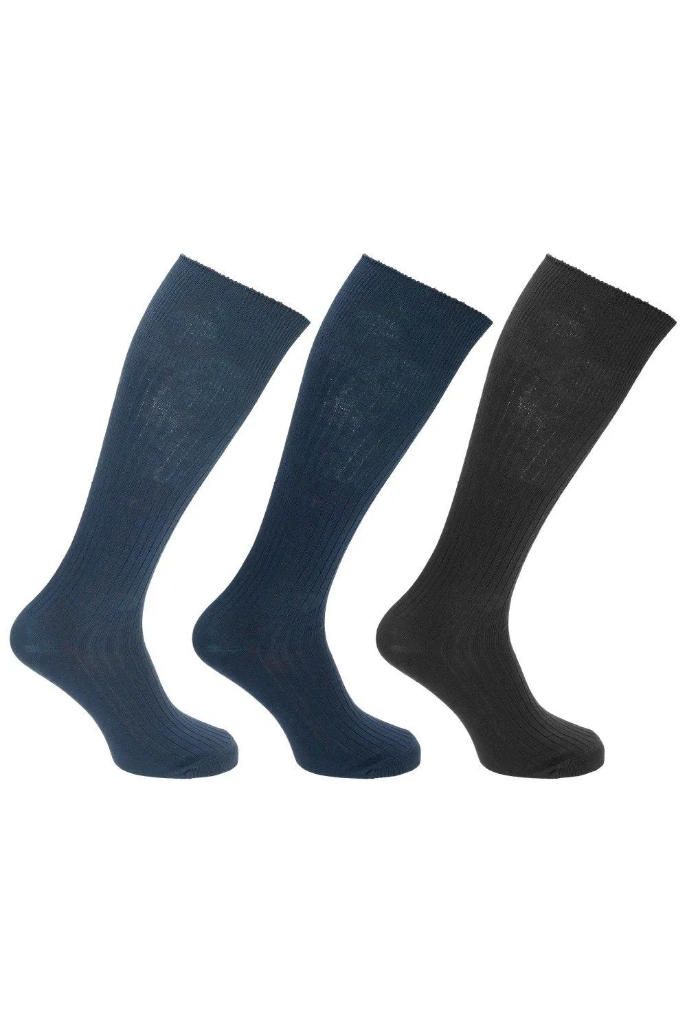 

Носки до колена в рубчик из 100 % хлопка (3 шт. в упаковке) Universal Textiles, синий