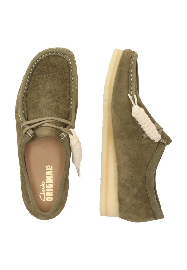 Повседневные кроссовки wallabee на шнуровке Clarks Originals, Pale Khaki Suede — фото 3