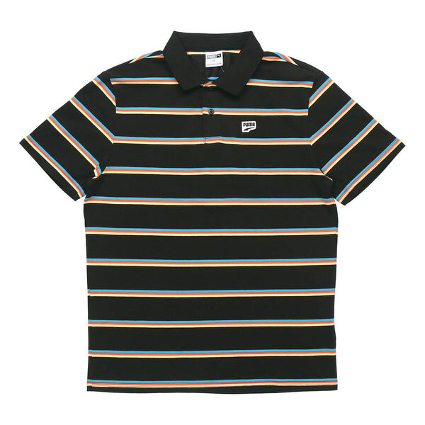 

Рубашка поло downtown stripe polo tee shirt 'black' Puma, черный