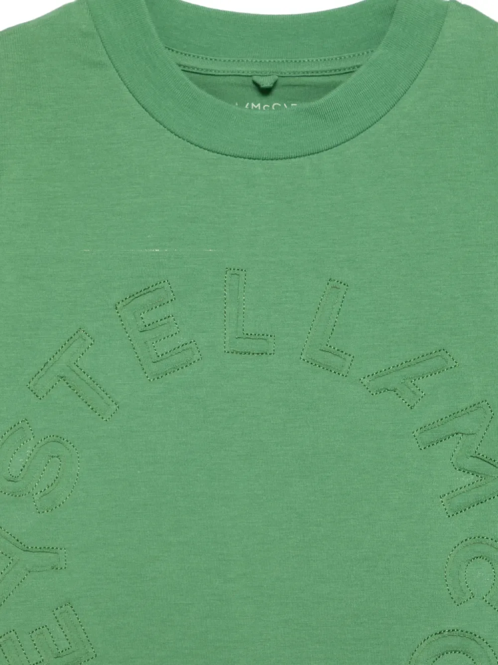 Футболка с тисненым логотипом Stella McCartney Kids, зеленый — фото 3