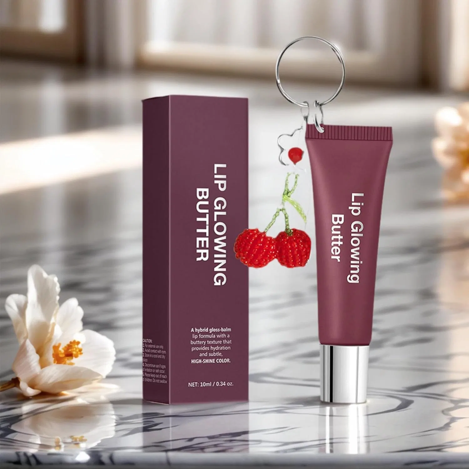 Тинтированный бальзам-баттер для губ с брелоком Generisch, 104# Black Cherry — фото 3