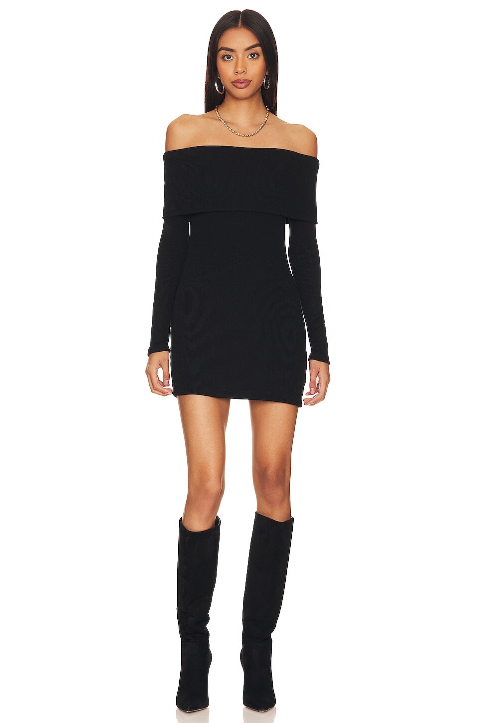 

Платье мини Enza Costa Off-shoulder Sweater, черный