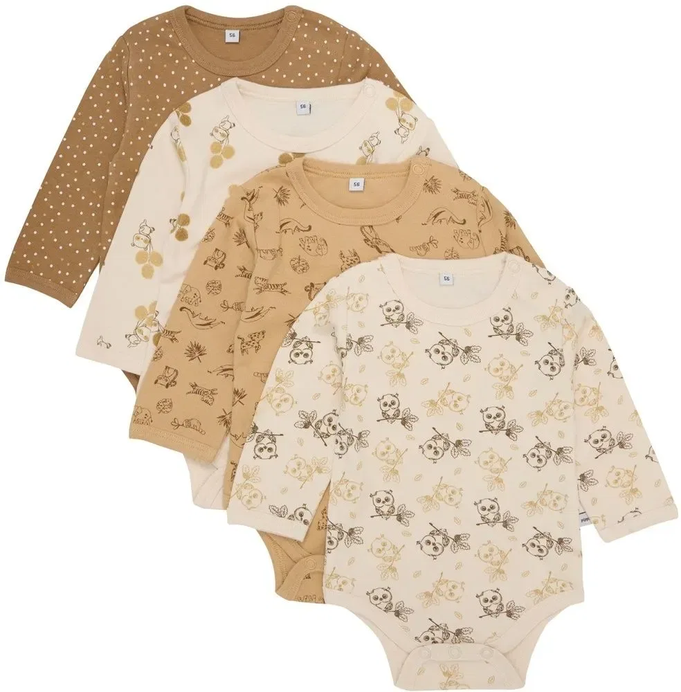 Боди длинный рукав, 4-pack, Pippi Babywear, разные цвета