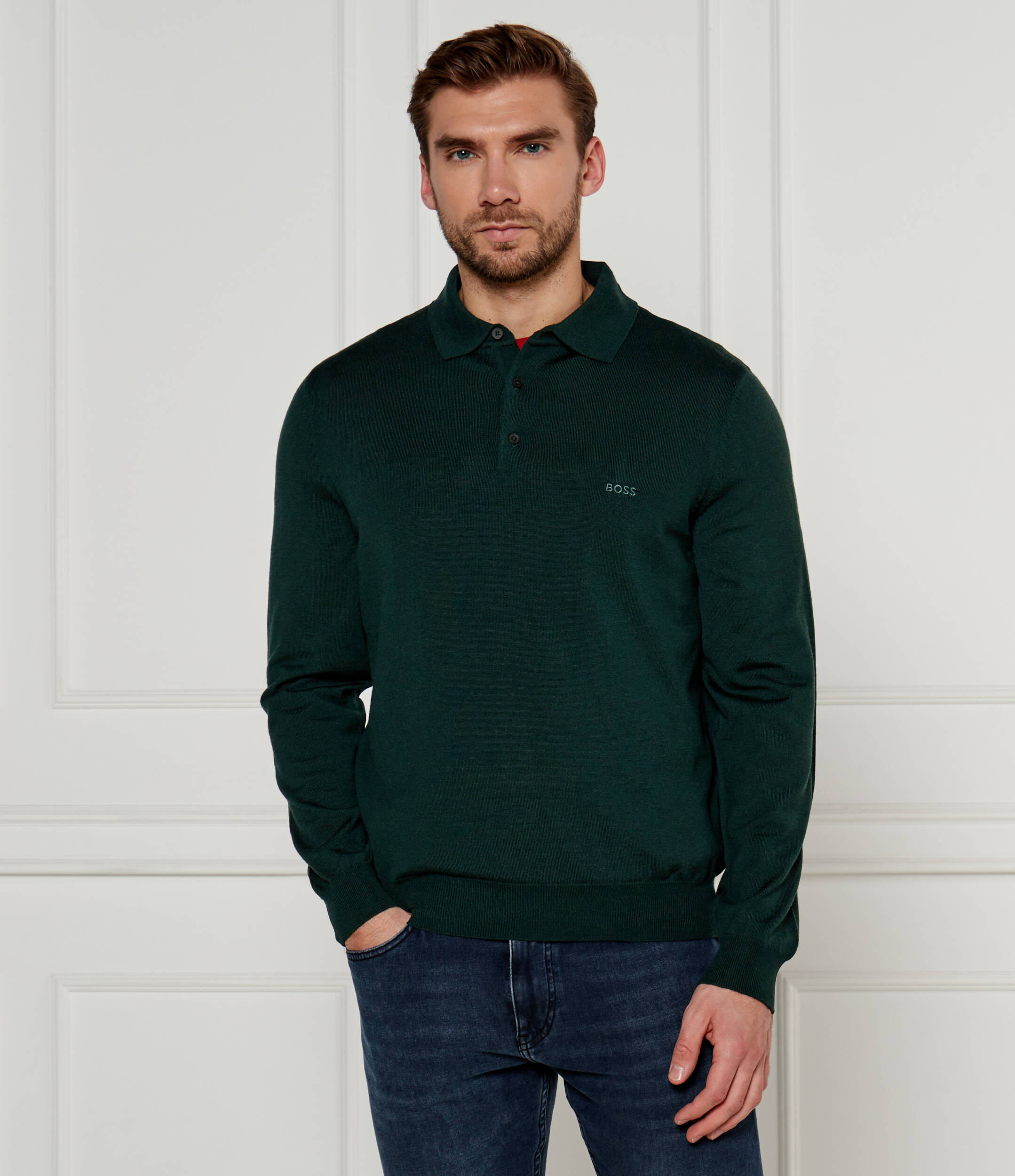 

Поло BOSS BLACK Regular Fit, цвет verde bottiglia