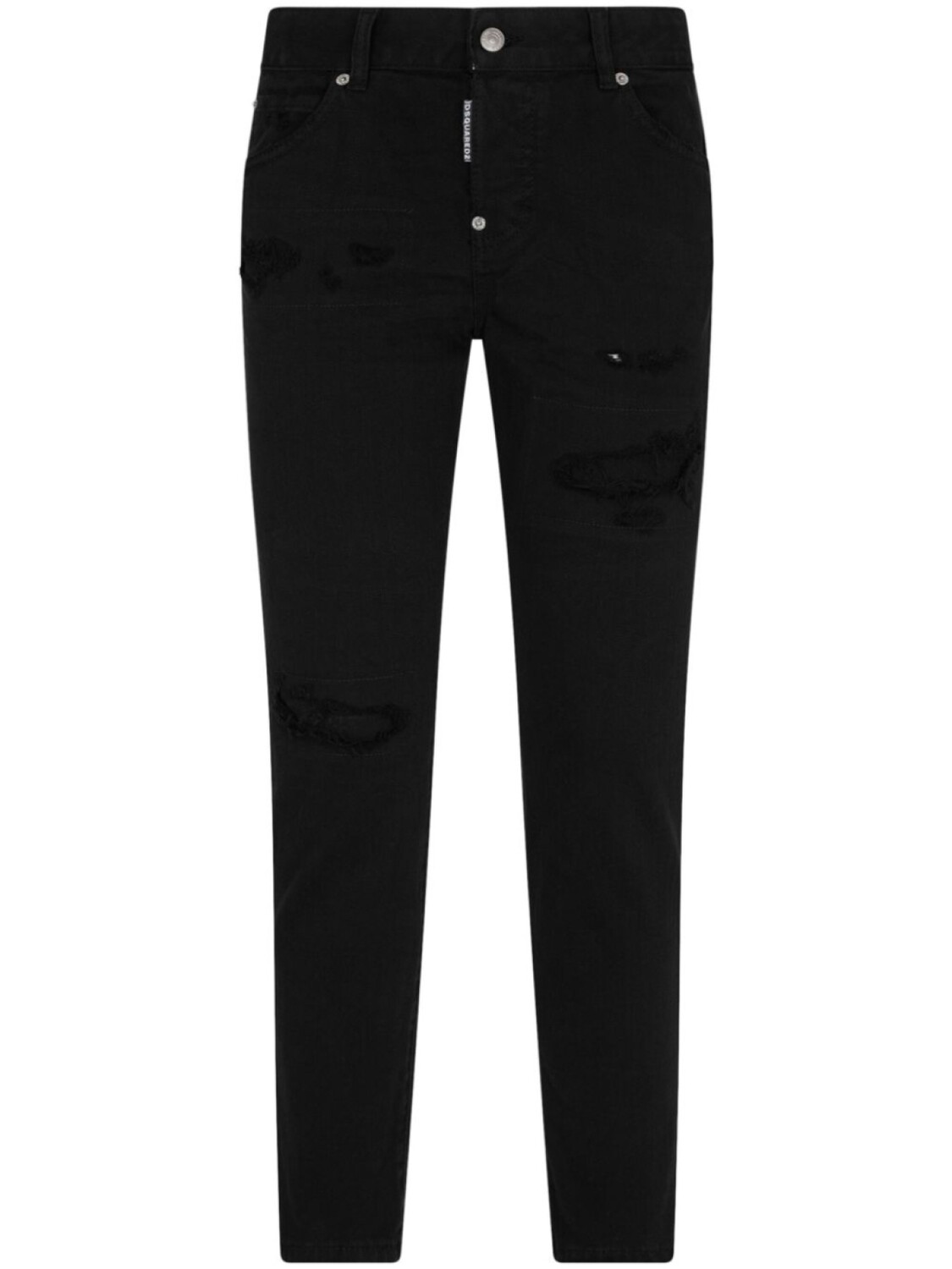 

Dsquared2 узкие джинсы Black Bull с эффектом потертости, черный