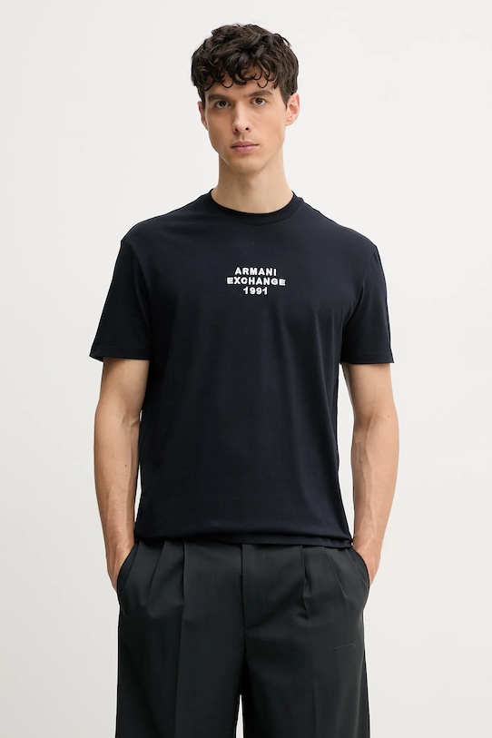 

Хлопковая футболка Armani Exchange, темно-синий