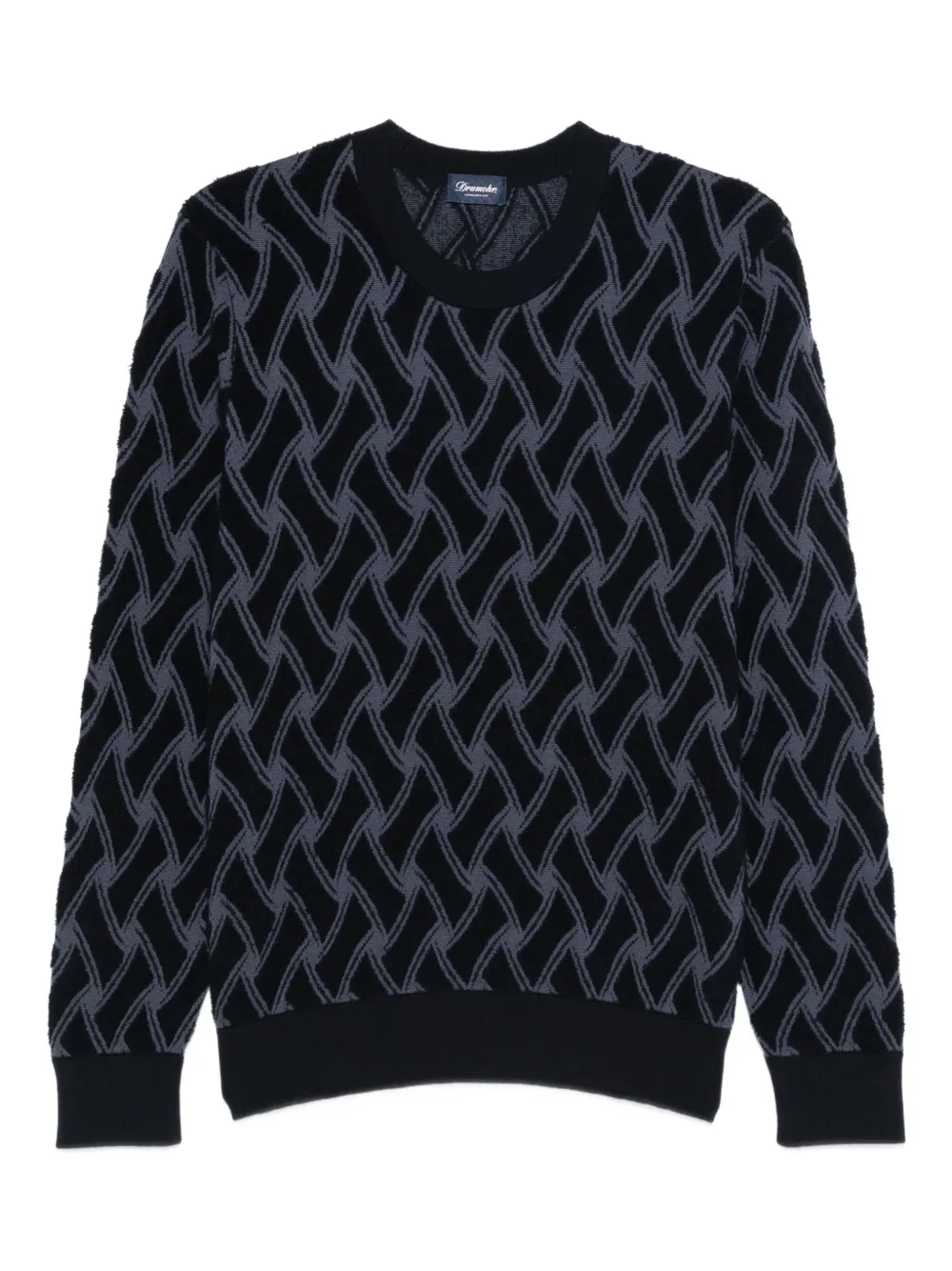 

Свитер с геометричным узором Drumohr, синий