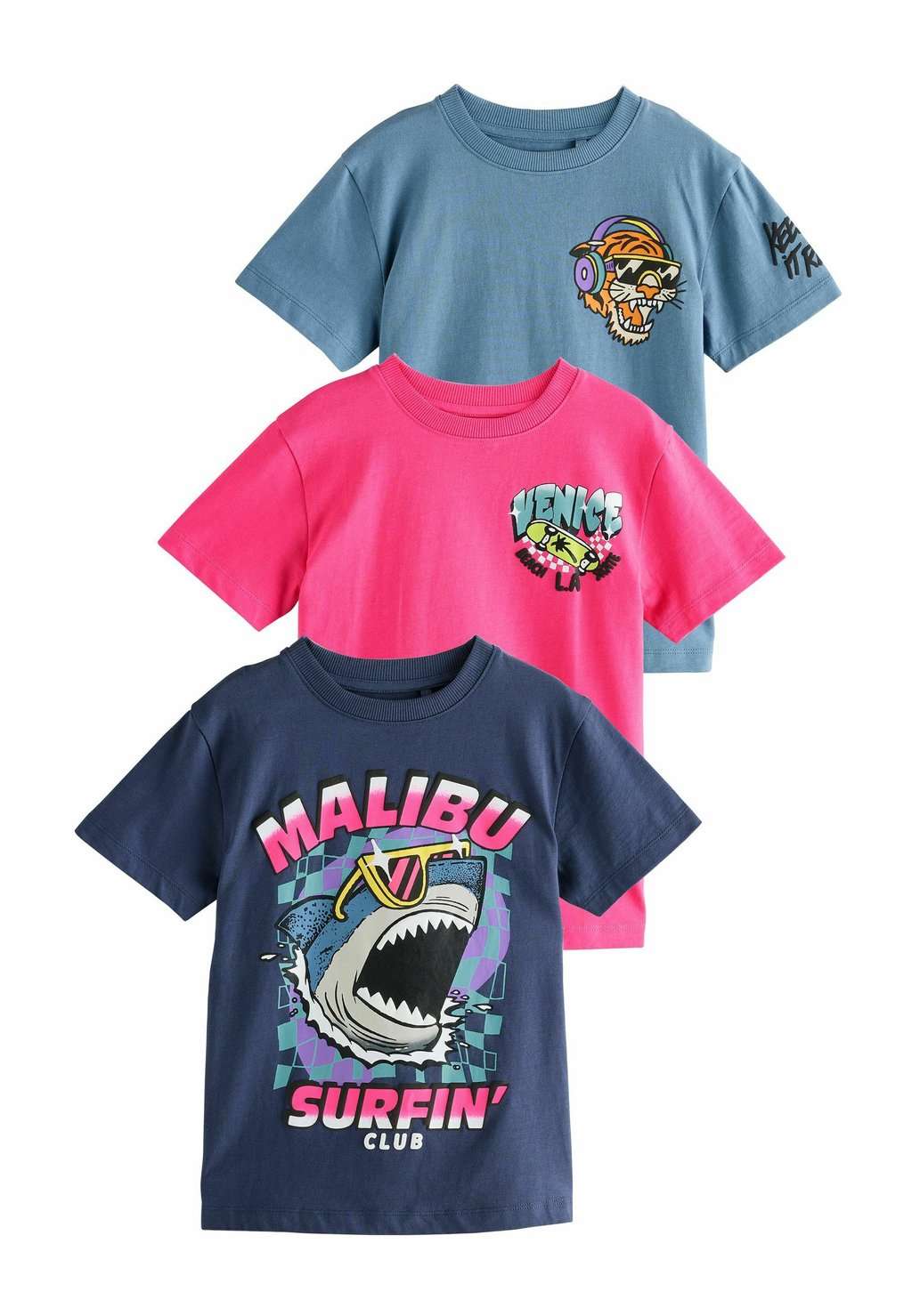 

Футболка с принтом SHORT SLEEVE GRAPHIC 3 PACK STANDARD Next, синий