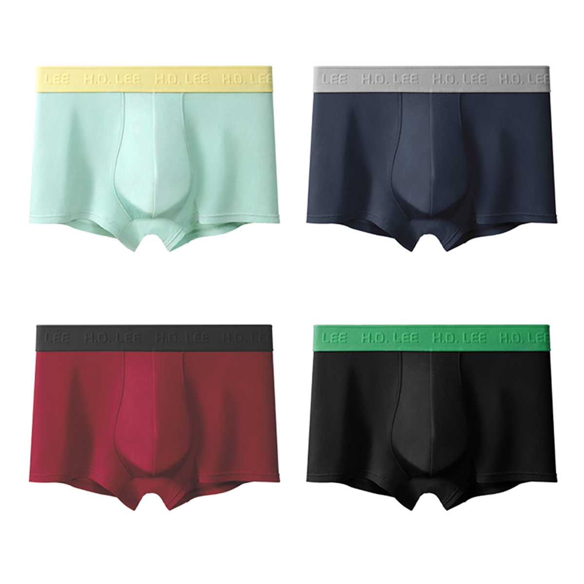 

Подарочный набор мужского белья 4 шт Lee, 4 Pack (светло-зеленый+темно-серый синий+красный+черный)