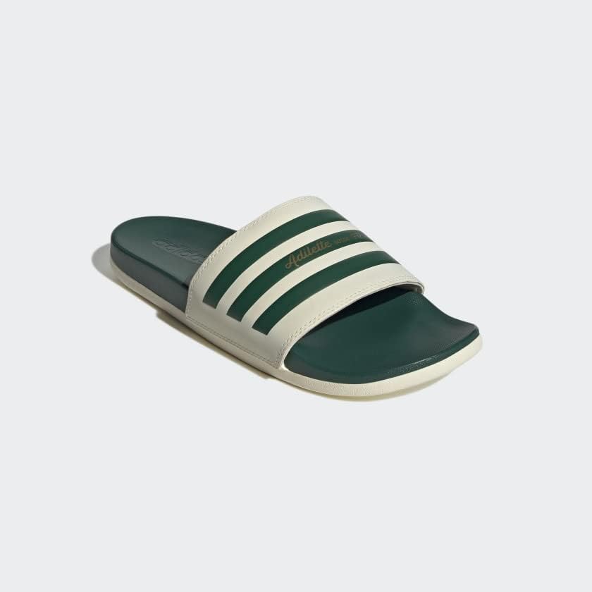 Шлепанцы adidas Adilette Comfort (унисекс), Wonder White/Collegiate Green/Gold Metallic — фото 4