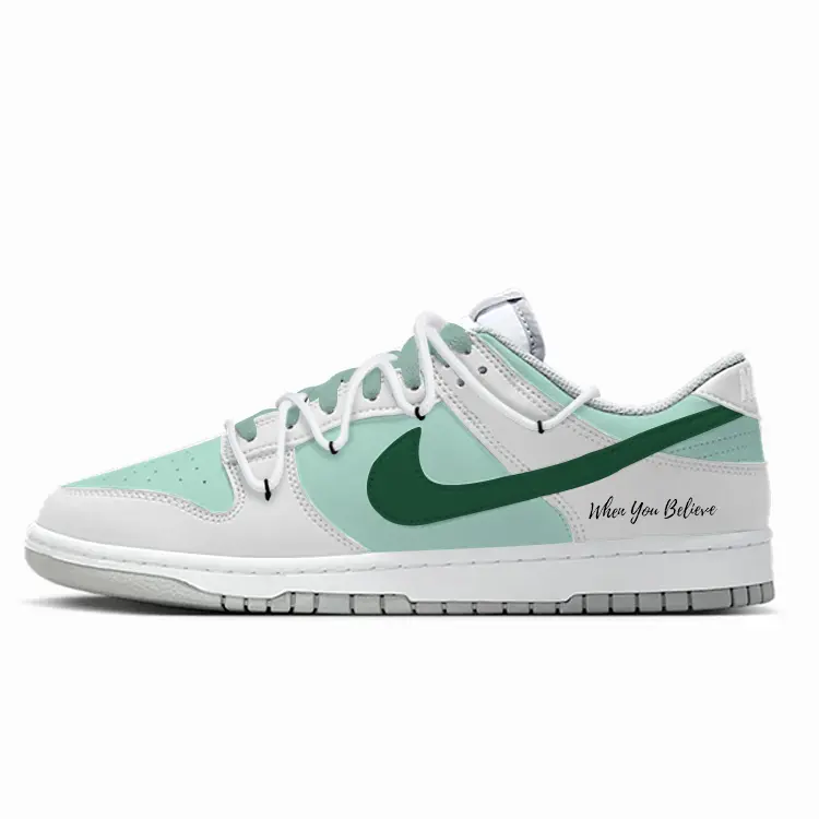 

Nike Кроссовки для скейтбординга Dunk, противоскользящие и износостойкие, дышащие, низкие, мужские, зеленые, белые