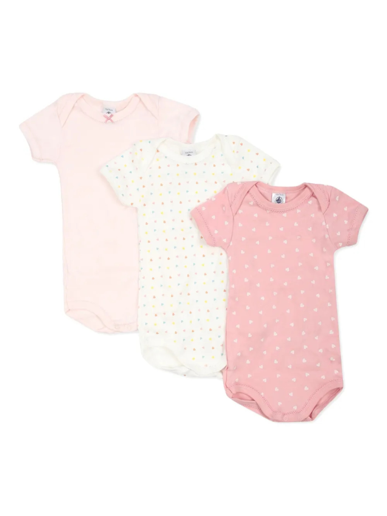 

Боди Petit Bateau из органического хлопка (набор из трех), розовый