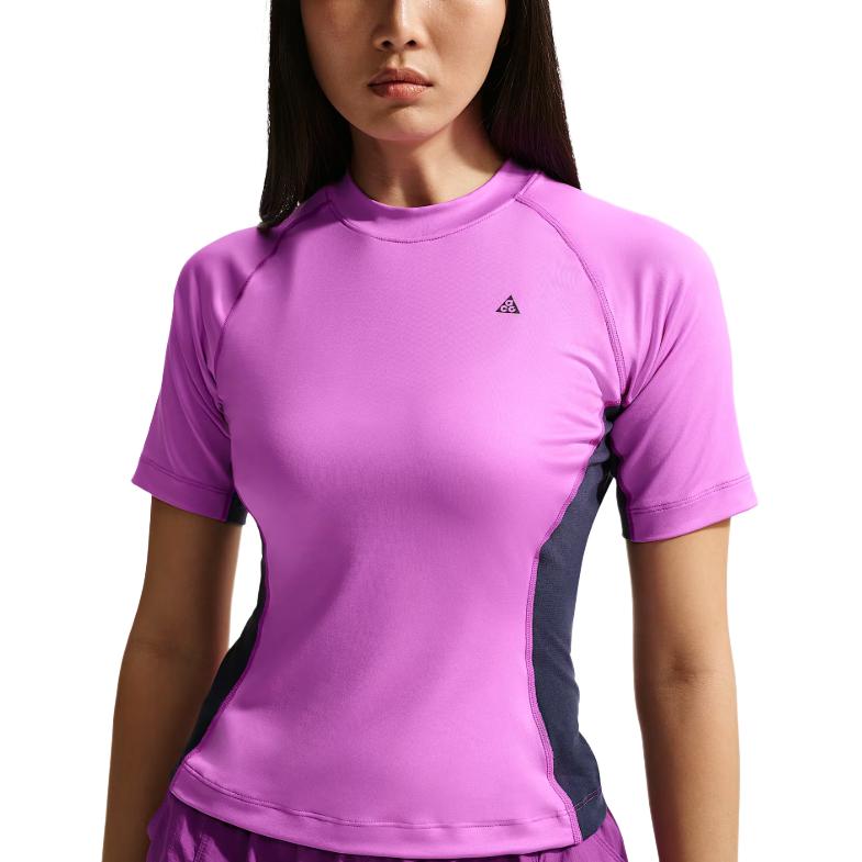 Футболка ACG Quick Dry женская Nike, bright фиолетовый/obsidian color/черный