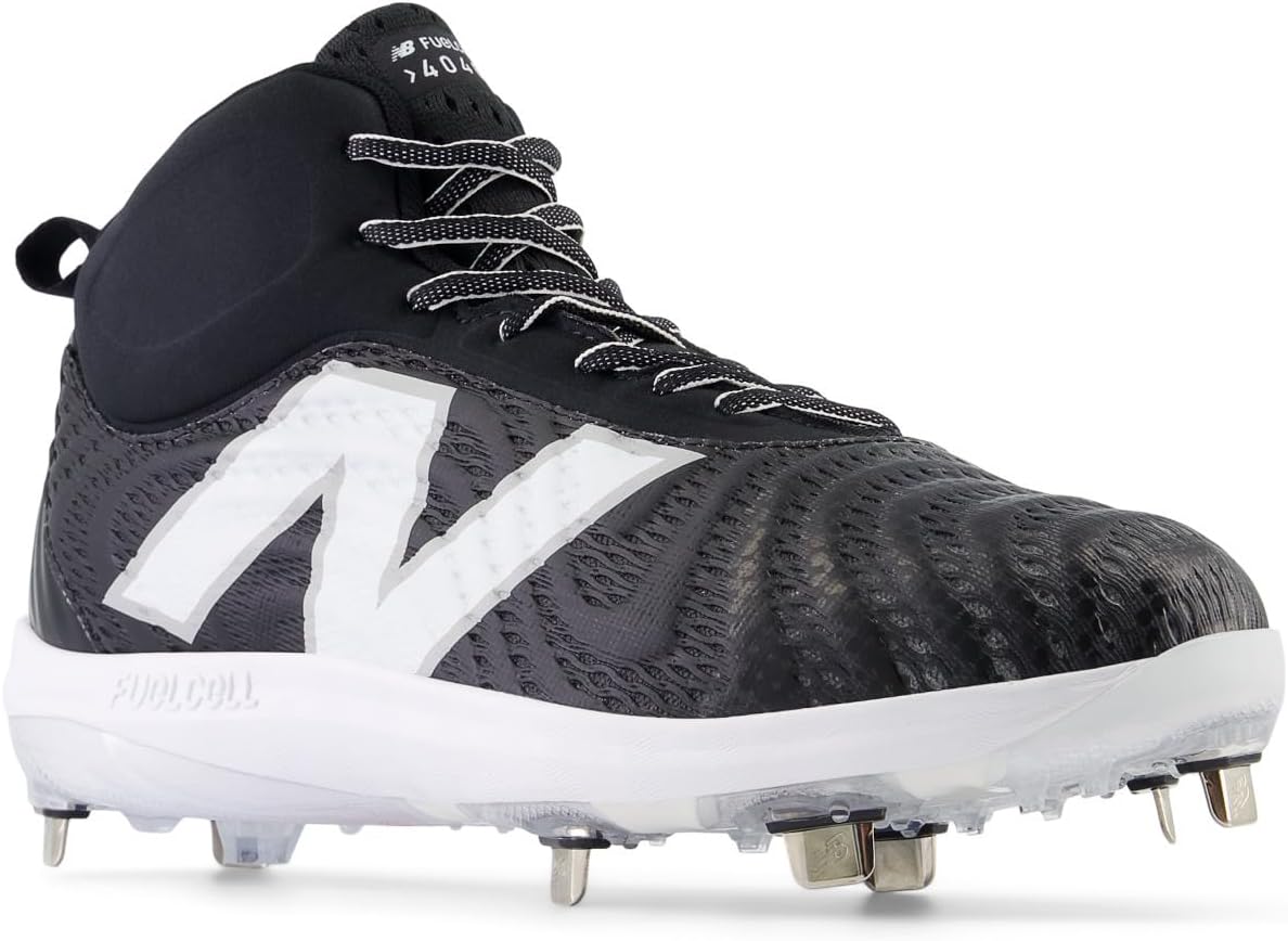 

Кроссовки New Balance FuelCell 4040 v7 Mid-Metal Baseball Cleats, цвет Black/Optic White