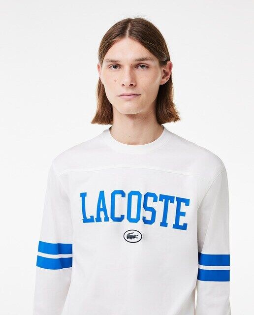 

Футболка с длинными рукавами с принтом и значком Lacoste, белый