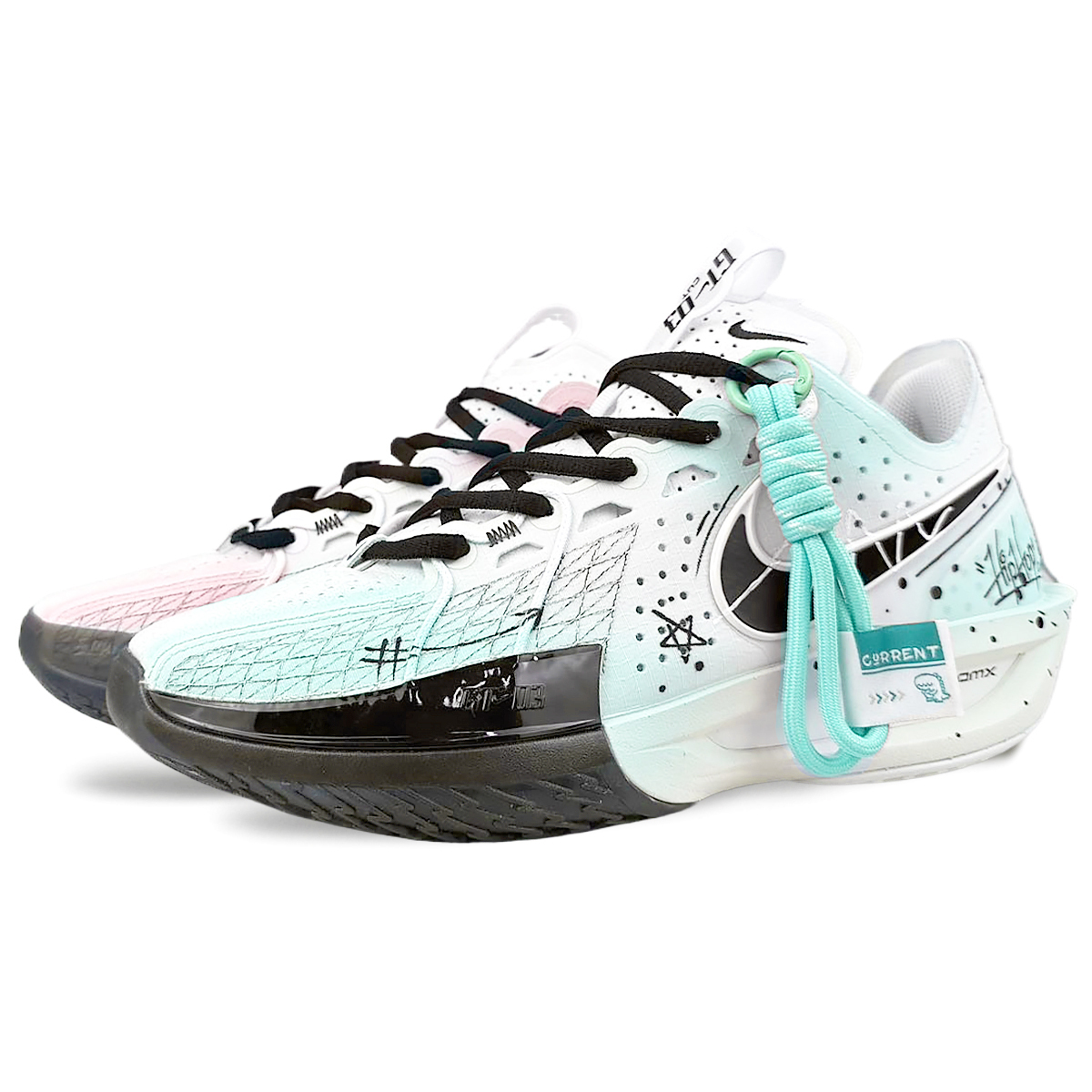 Nike Air Zoom G.T. Cut 3 Износостойкие противоскользящие низкие баскетбольные кроссовки Unisex Белый Зеленый — фото 3