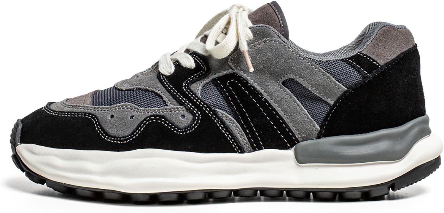 

Кроссовки Exusiai Mens Casual для мужчин, модные, дышащие, удобные с массивной подошвой, противоскользящие, спортивные, размер 8, черный