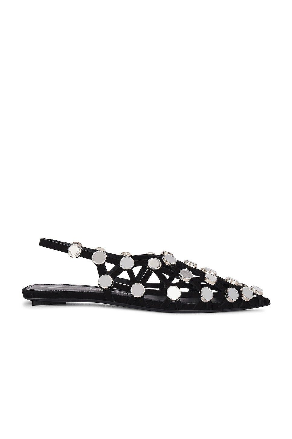 Балетки Grid Ballerina Flat The Attico, черный