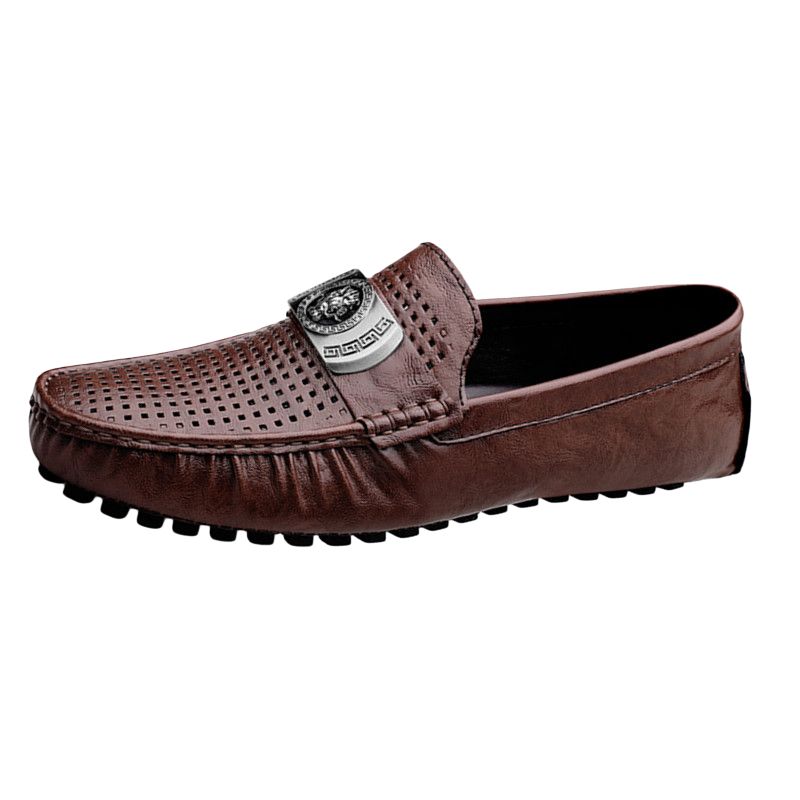 

BAGE Мужские повседневные туфли мужские низкие кройные коричневые, цвет Brown Cut-Out