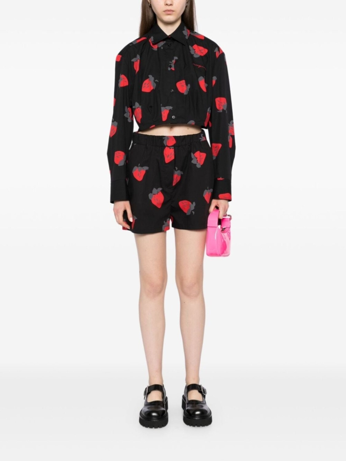 

MSGM спортивные шорты с принтом, черный