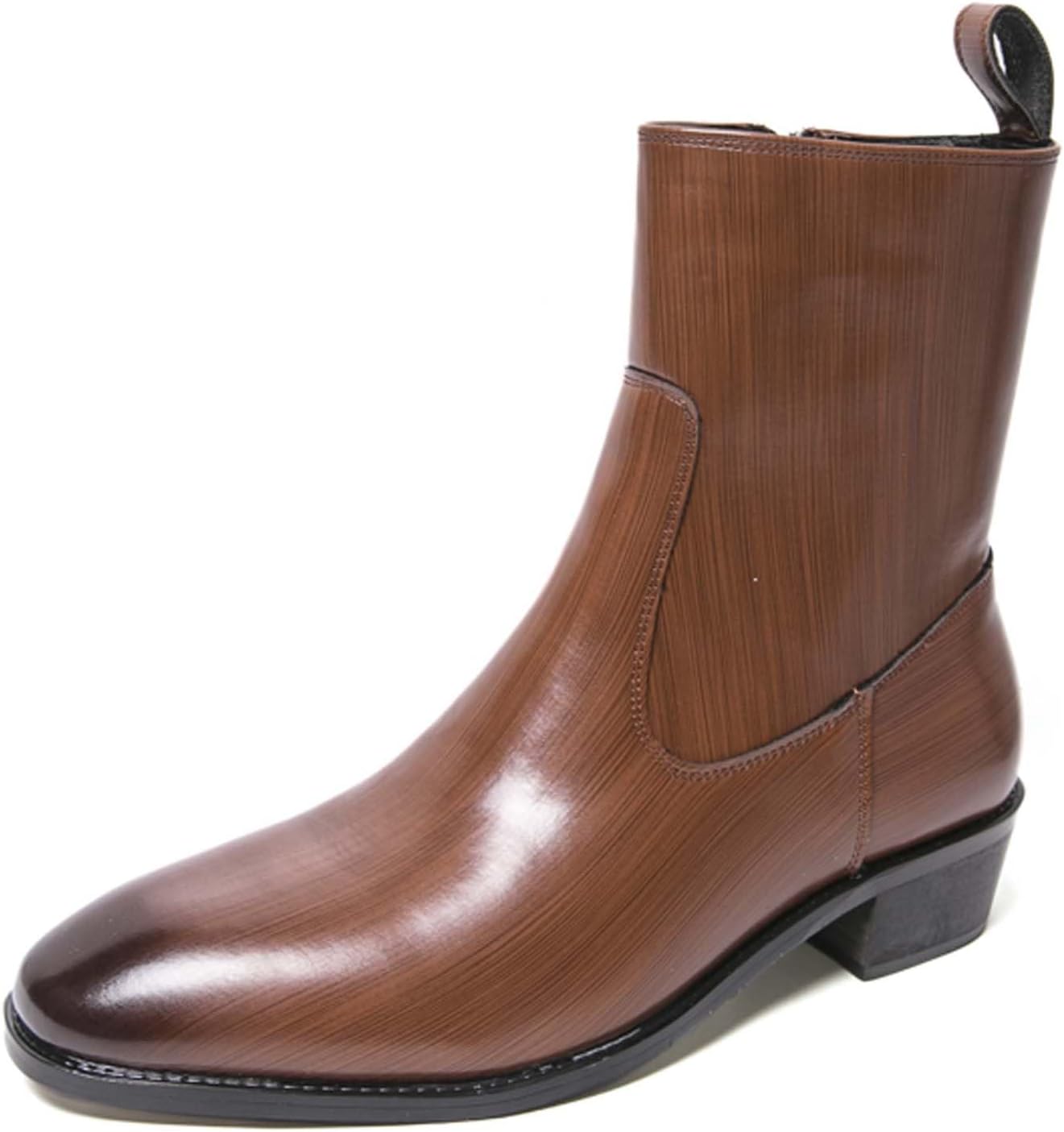 

Мужские модные челси ботинки городские бизнес-кэжуал кожаные ботинки против скольжения, повышающие рост, для офиса, вечеринок, встреч, свадеб, банкетов, форменной обуви, классические туфли Generic, коричневый