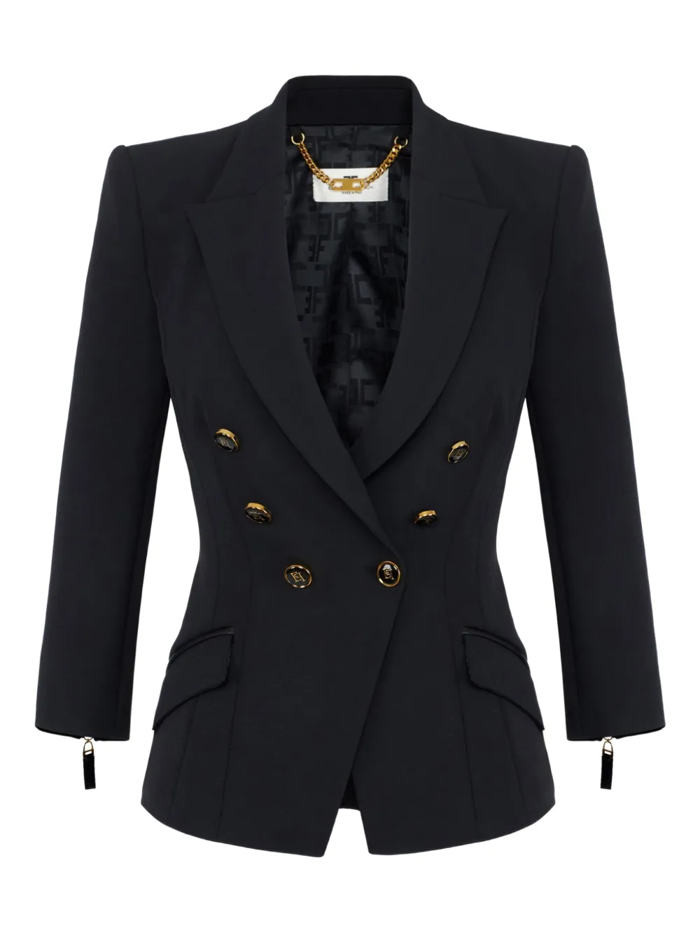 

Двубортный пиджак Elisabetta Franchi, черный