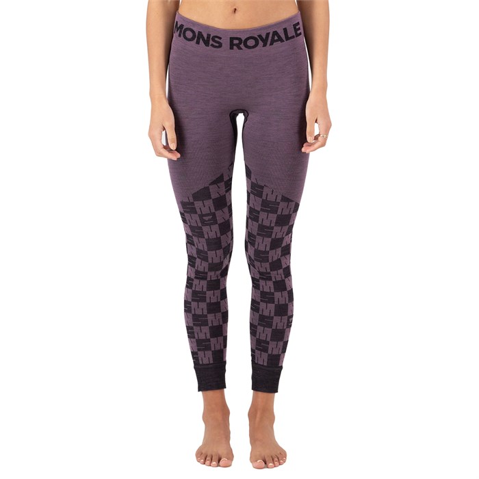 

Леггинсы Ascender из мериносовой шерсти бесшовные - женские Mons Royale, Mauve/Black