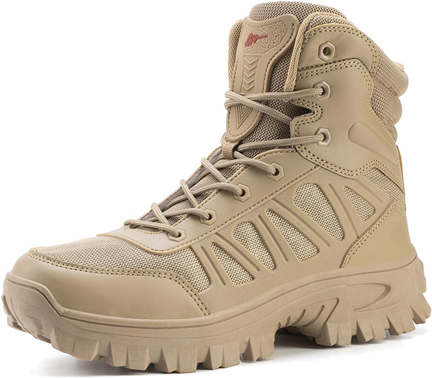 

Мужские ботинки TengfeiFly средней высоты с кожаной сеткой, 15 см, военные тактические, легкие, дышащие, с нескользящей подошвой для походов, боевых действий, мотоциклов, джунглей, пустынь, походов с рюкзаком и работы на открытом воздухе, хаки