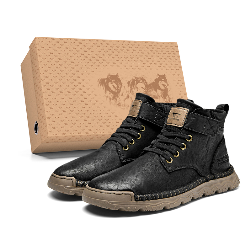 

SEPTWOLVES Короткие мартинсы мужские черные, цвет Black (Standard Leather Shoe Size)