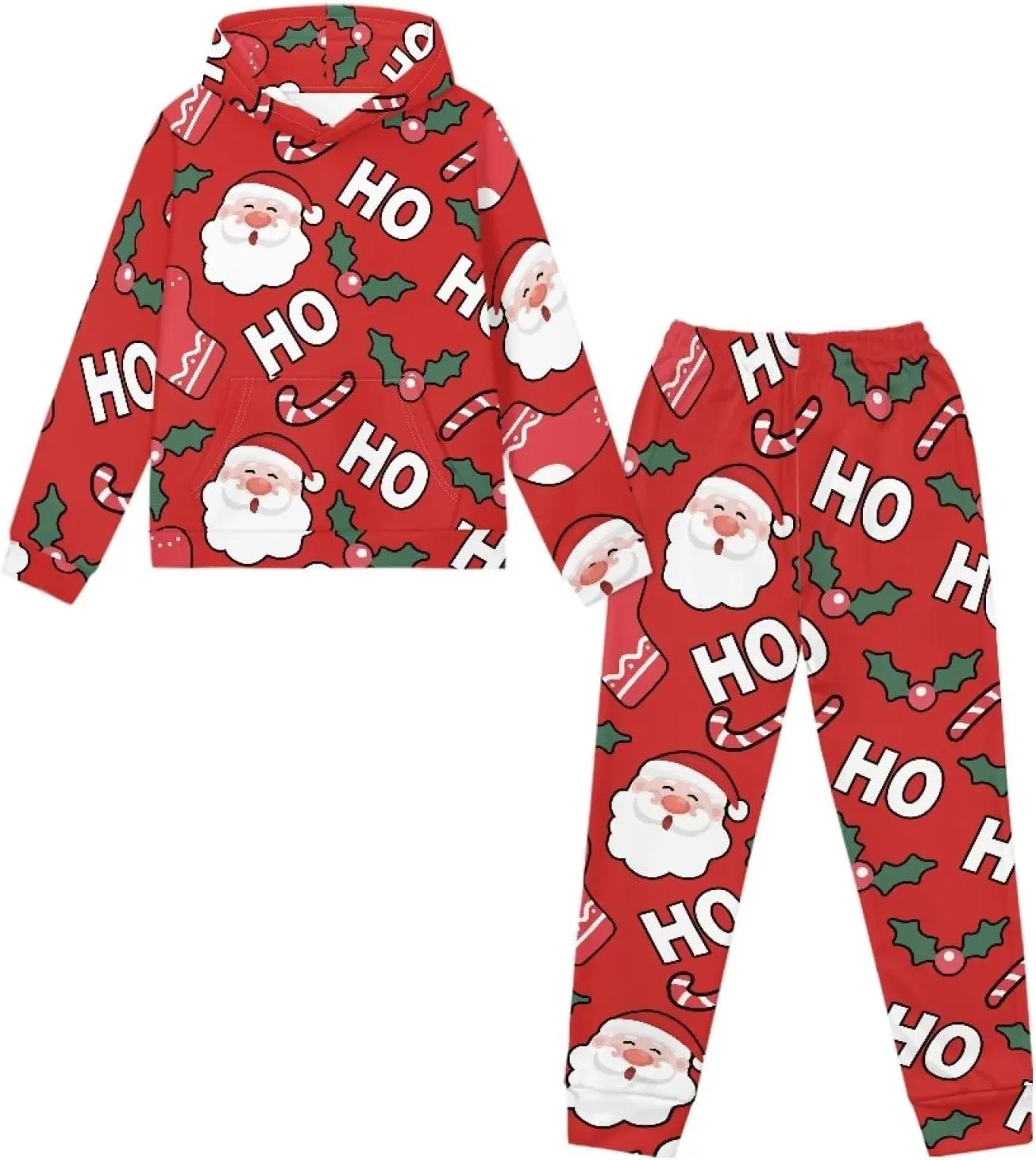 Костюм спортивный детский с капюшоном и брюками, Santa Claus, doginthehole