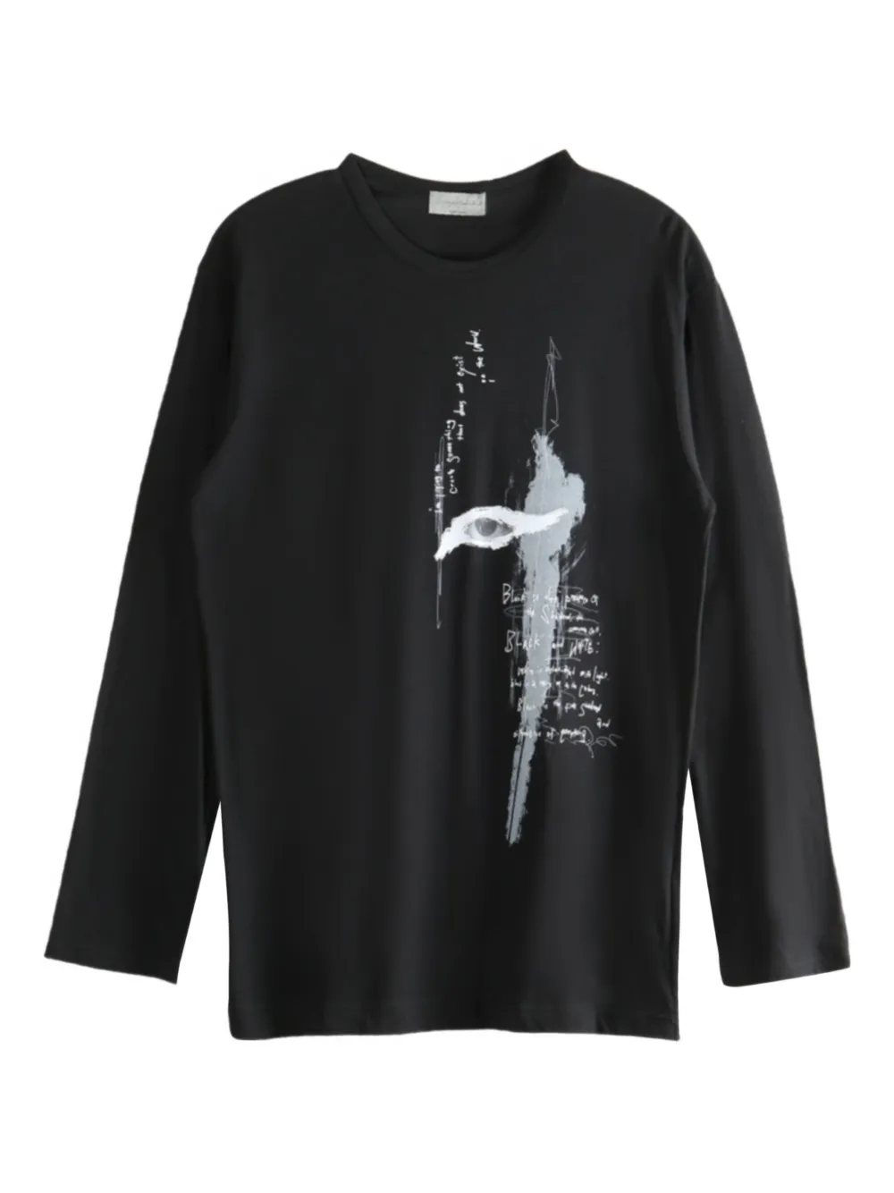 

Футболка с длинным рукавом и принтом Yohji Yamamoto, черный