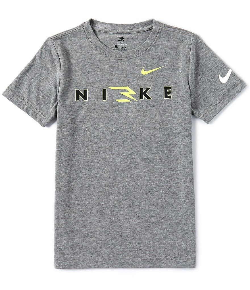 

Футболка с короткими рукавами и надписью Nike 3BRAND By Russell Wilson Big Boys 8–20, серый