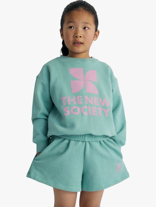 

Детский хлопковый свитшот Mykonos с логотипом The New Society, Jade