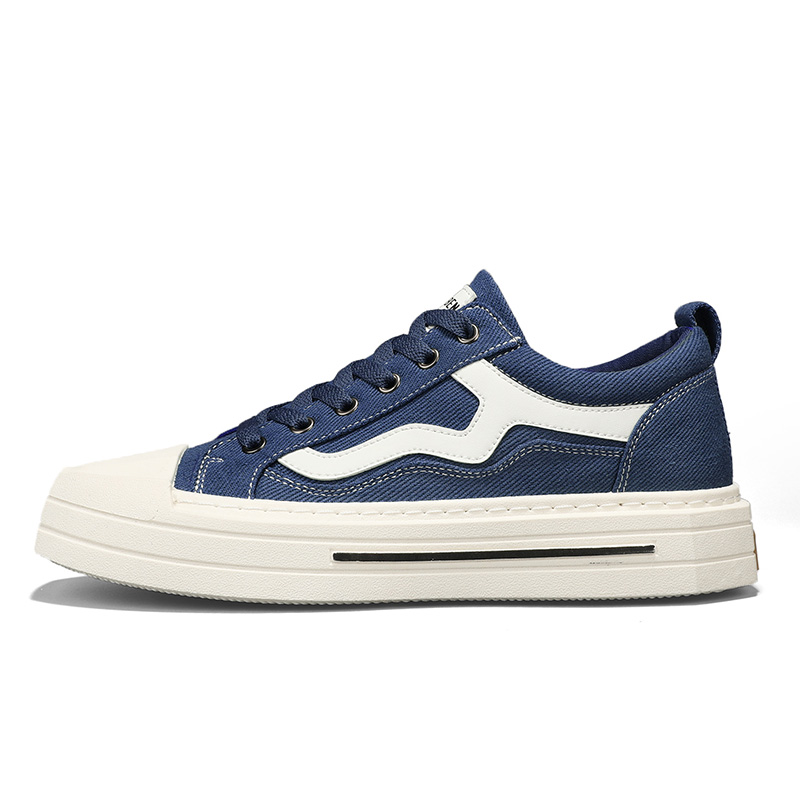 

RENBEN Антискользящие и износостойкие легкие низкие кеды мужские синие, цвет Blue