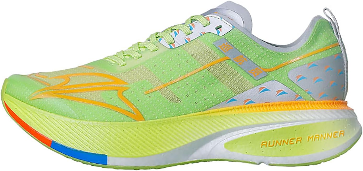 

Беговые кроссовки с карбоновой подошвой для мужчин - амортизирующие, легкие, дышащие, нескользящие дорожные кроссовки Runner Manner, зеленый