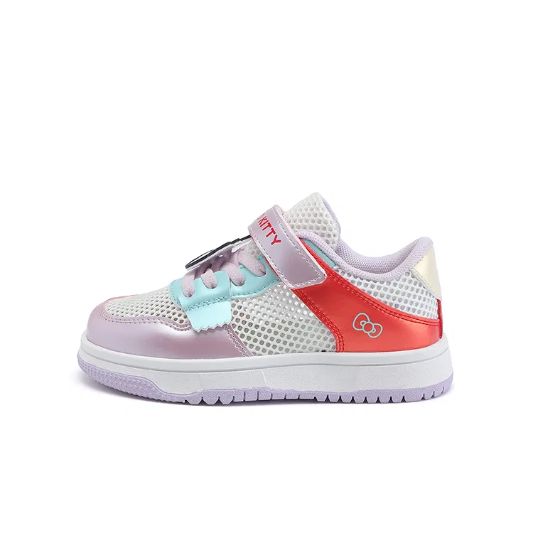 Кроссовки Hello Kitty Air Force 1 с завышенной подошвой, износостойкие, дышащие, противоскользящие, низкий верх Sanrio, Purple White-Hello Kitty (Breathable)