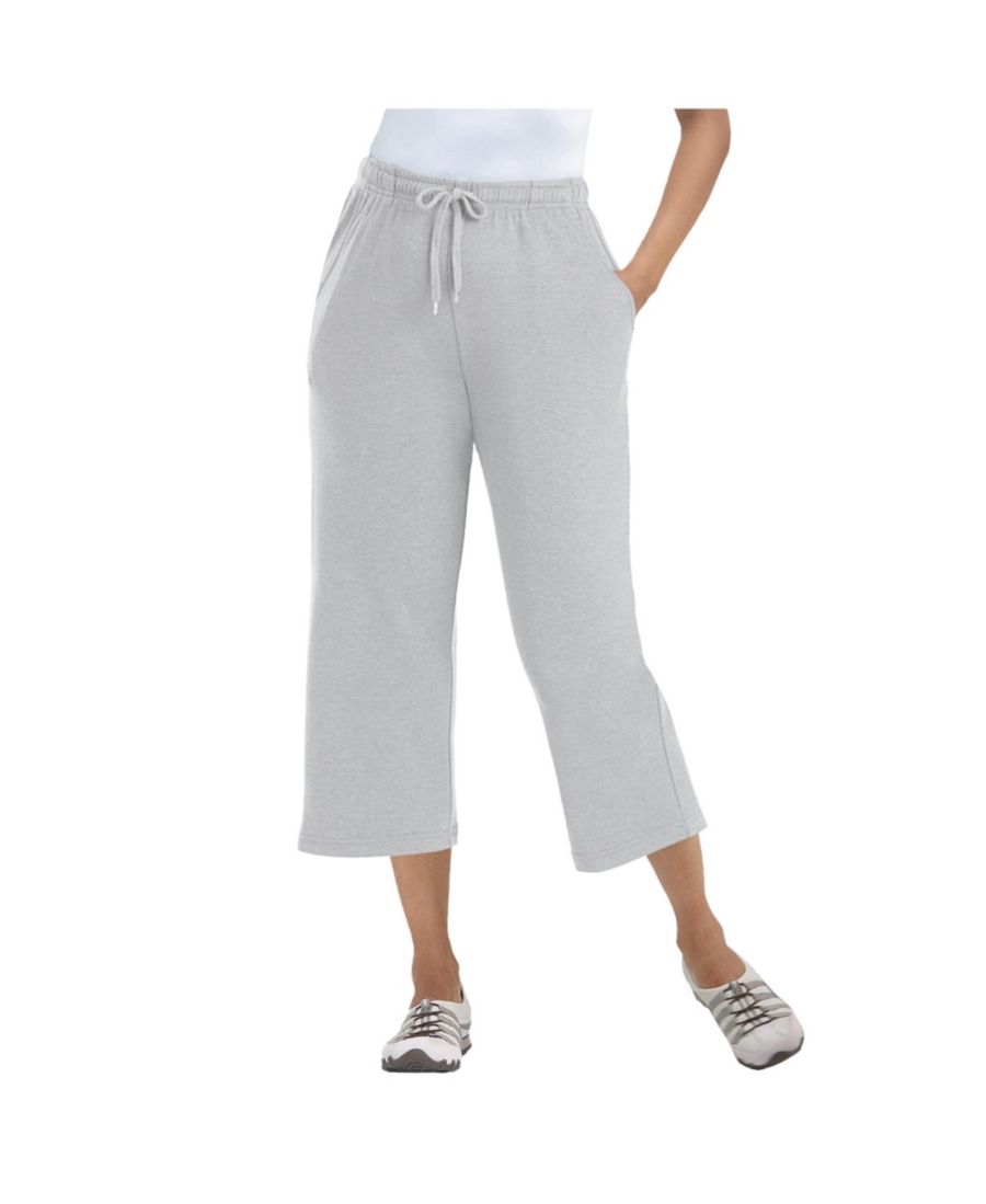 

Брюки-капри из спортивного трикотажа больших размеров Woman Within, Heather grey