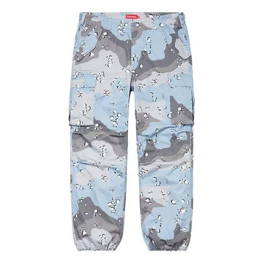 

Брюки ss20 week 1 cargo pant drawstring casual pants blue camouflage Supreme, синий