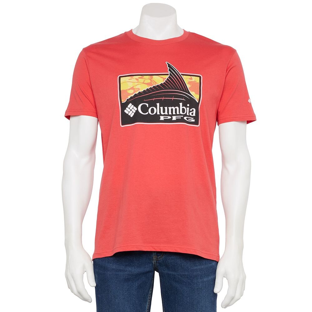 

Мужская футболка с короткими рукавами и рисунком Columbia PFG, цвет Sunset Red